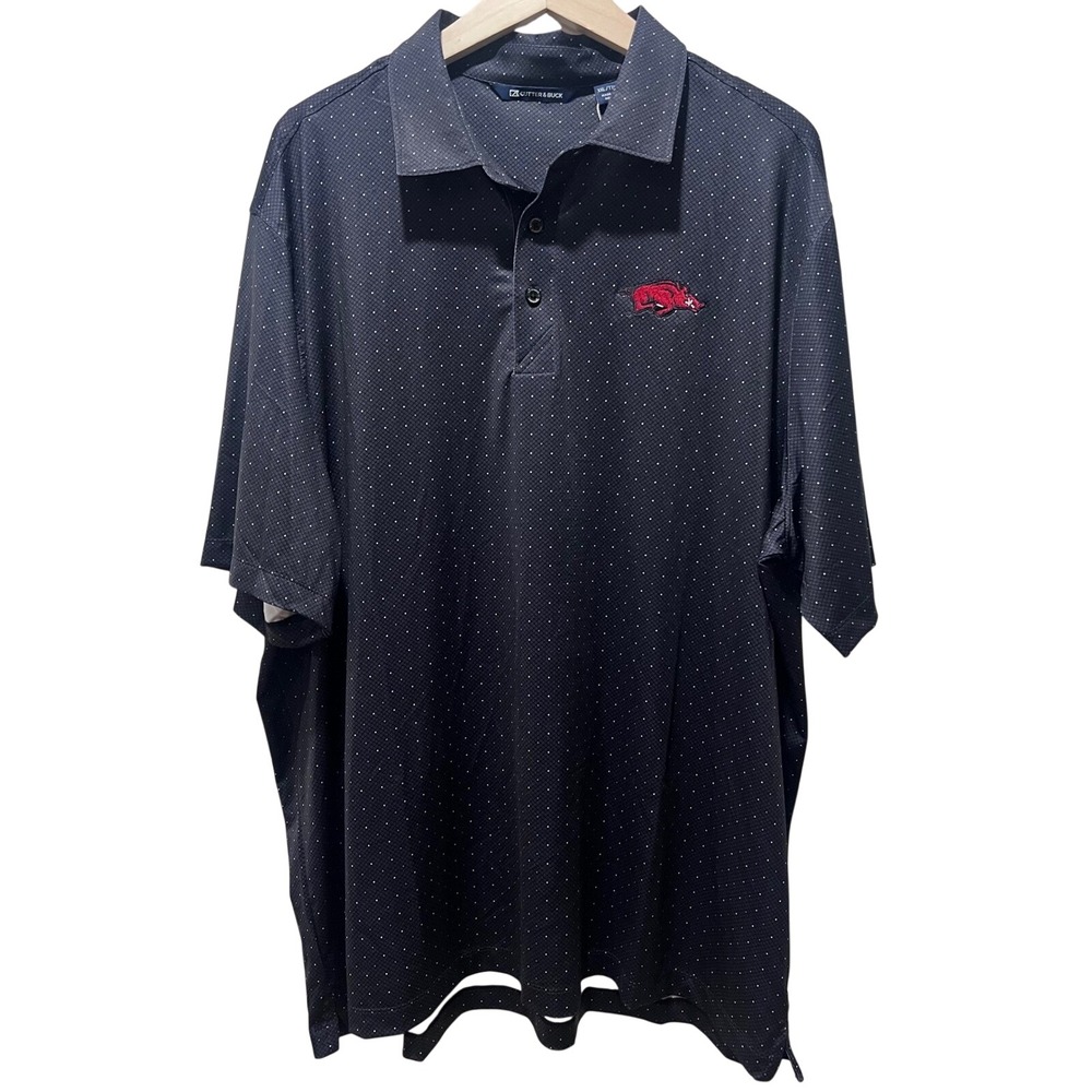 Arkansas Razorbacks Cutter & Buck Pike Double Dot Print Stretch Mens Polo L Tall